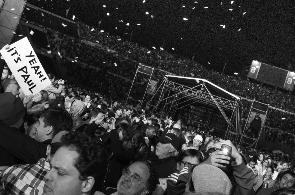 Crowd at the Paul McCartney Concert is shown.