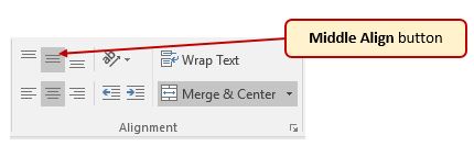 Alignment group and Middle Align button selected.