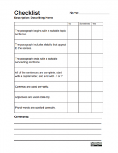 Appendix 2: Writing Assessment Checklists – Adult Literacy Fundamental ...