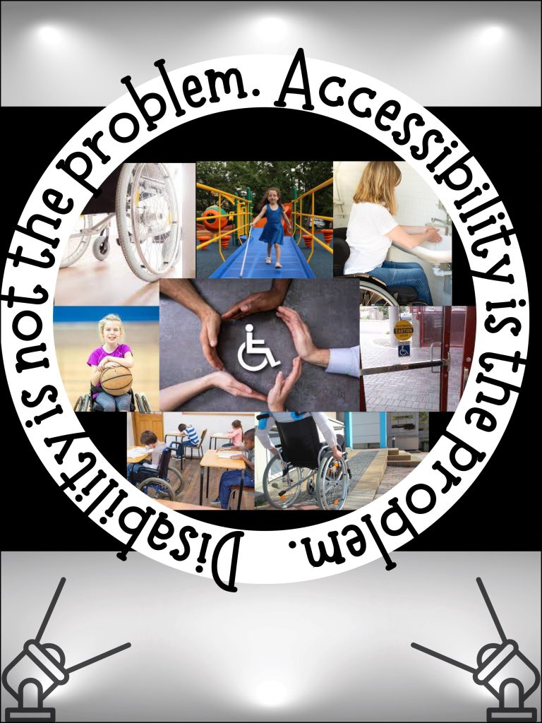 This is a collage that looks at physical accessibility in schools.