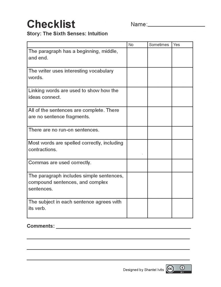 Appendix 2: Writing Assessment Checklists – Adult Literacy Fundamental ...