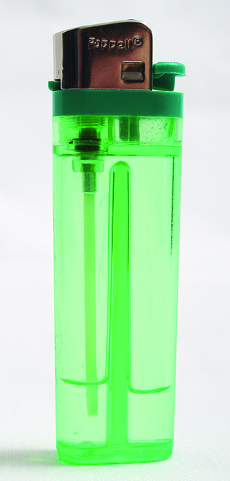 A butane lighter is shown.