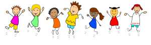 cartoon image of children dancing
