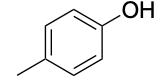 A hexagonal benzene ring bound to an OH group and a methyl group.