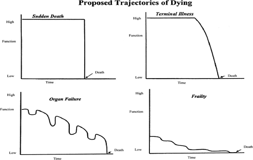 Figure 2.1 Proposed Trajectories of Dying. Reprinted with permission from Lunney, Lynn & Hogan, 2002.