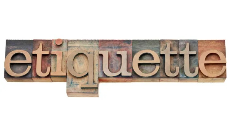 Etiquette word in letterpress type — Stock Photo, Image