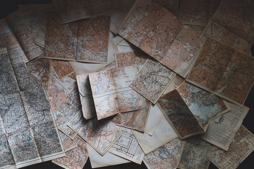 world maps placed on the table