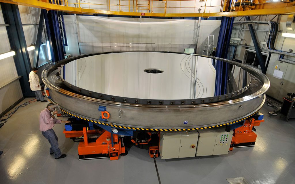 One of the primary mirrors of the European Southern Observatory’s Very Large Telescope.