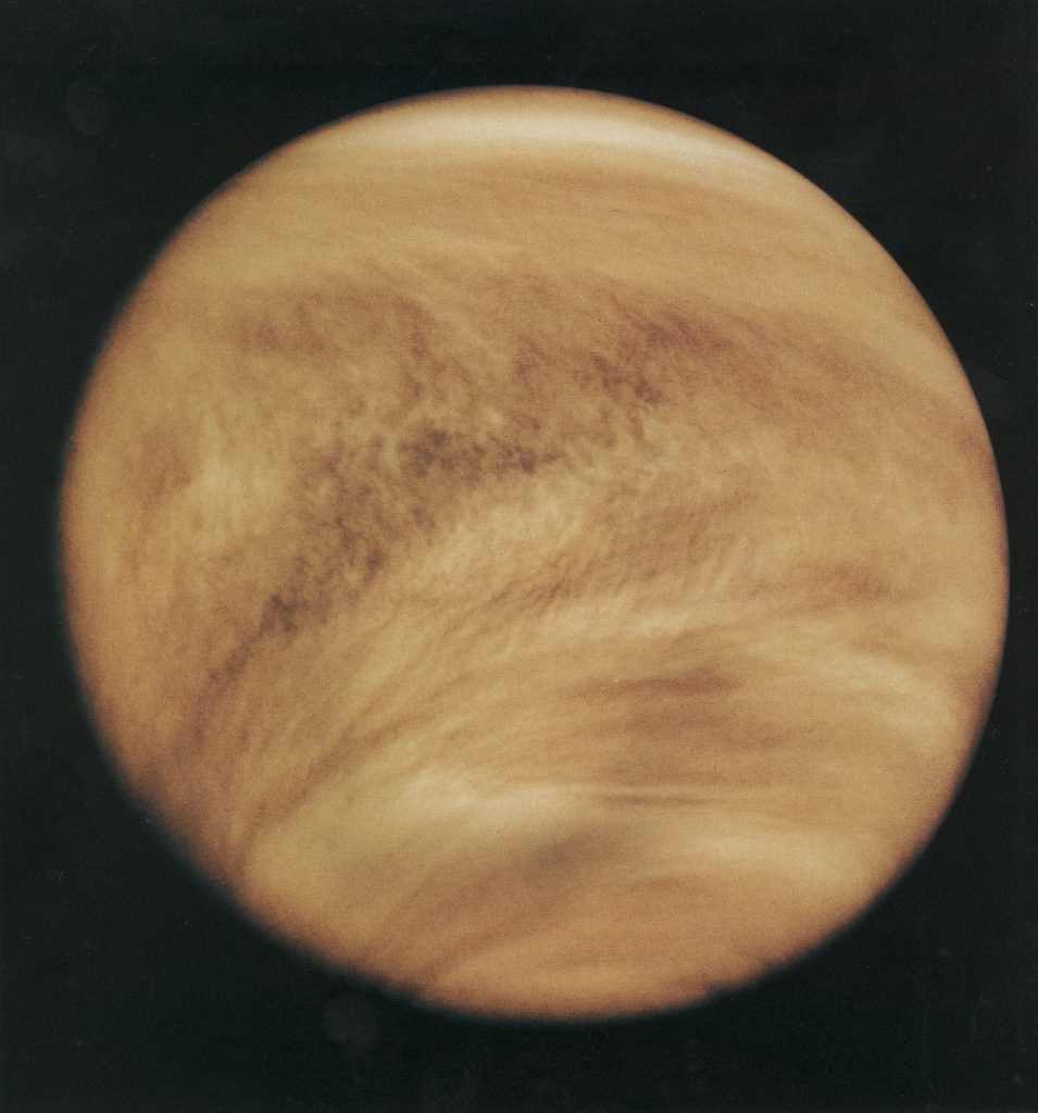 Ultraviolet image of Venus' clouds as seen by the Pioneer Venus Orbiter (Feb. 26, 1979).