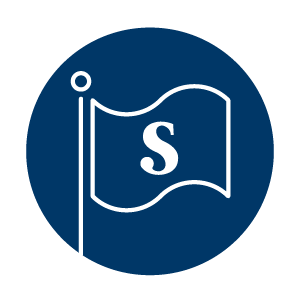 Sheridan College's Start Well Logo; Sheridan S inside a flag