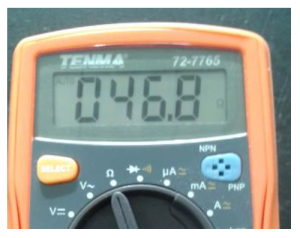 multimeter displaying 046.8