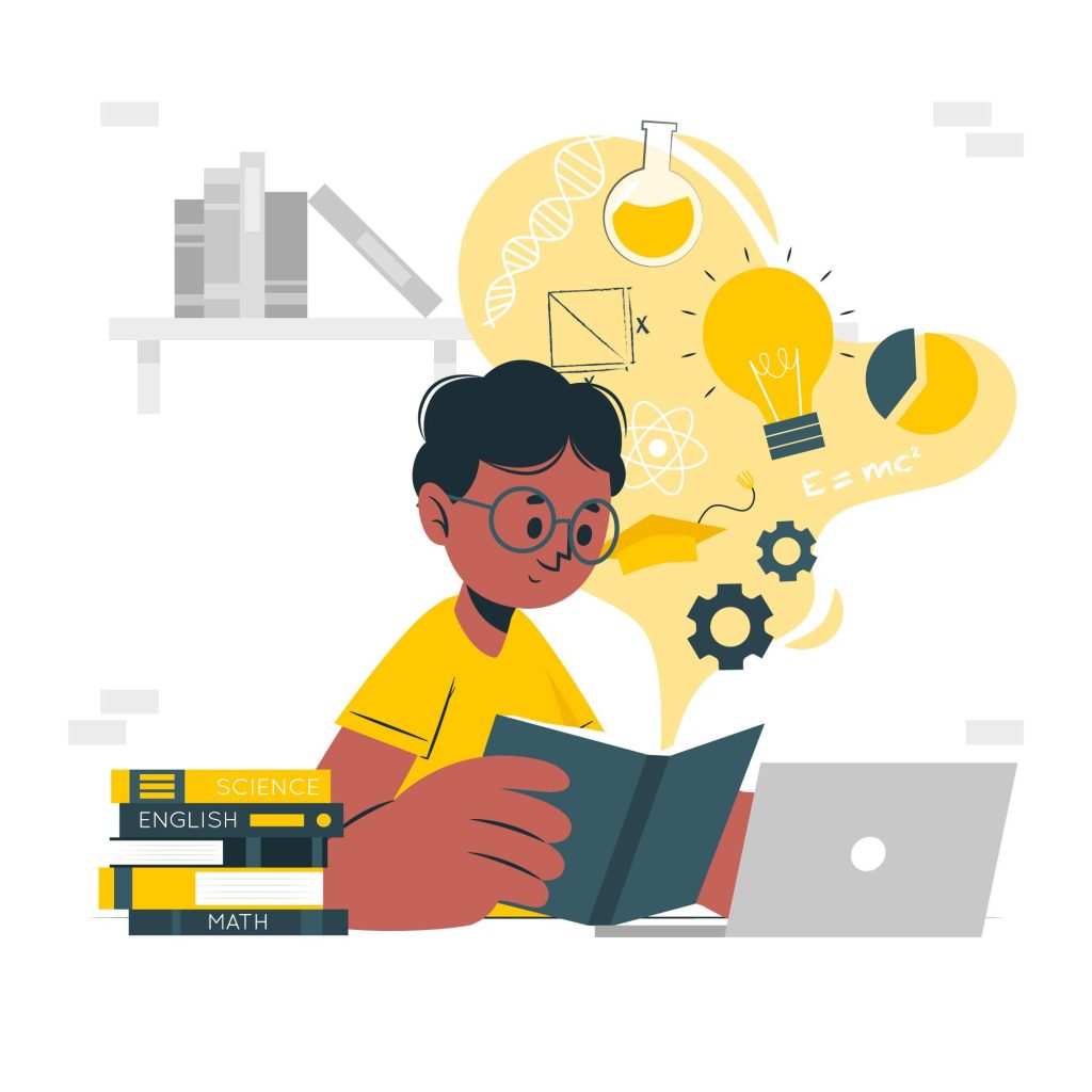 Illustration of person studying