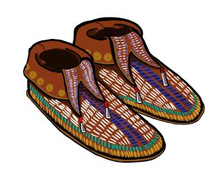 Drawing of moccasins, representing the term "pair."