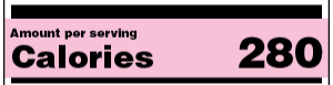 The caloric value portion of the nutrition label.