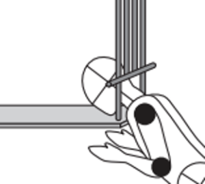 A cartoon image of a person with their head stuck underneath a set of bars.