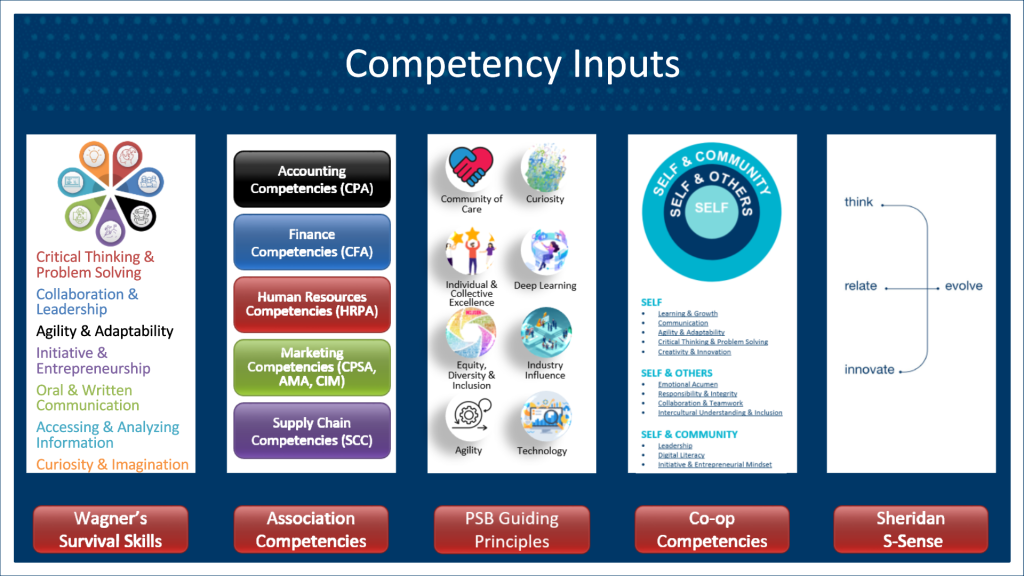 Chart of the competency inputs.