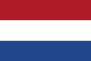 Flag of the Netherlands. Horizontal tricolour of red, white and blue.