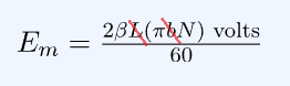E_m=\frac{2\beta L\left(\pi bN\right)}{60}