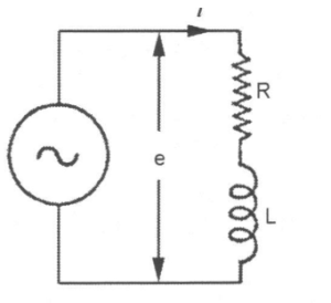 Resistance and Inductance in Series highlighting I, e, L and R