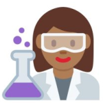 Shows a woman performing science research