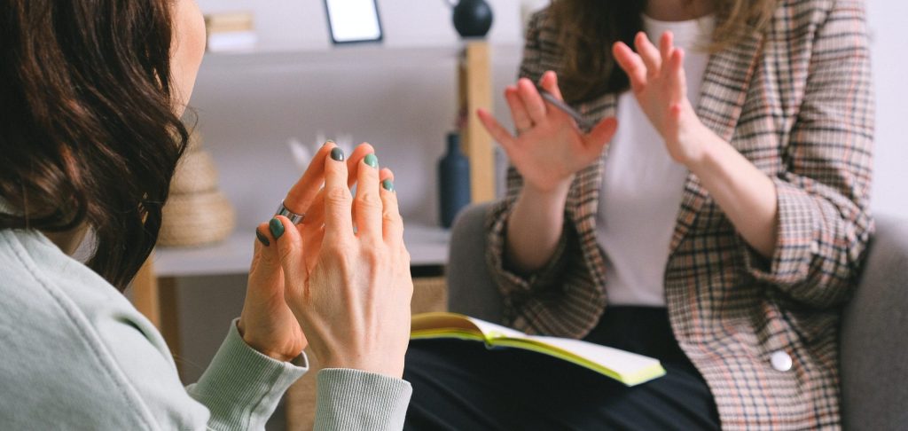 Hands of two persons interacting
