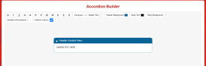 Screenshot of AccordionBuilder