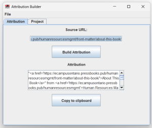 Screenshot of AttributionBuilder main window