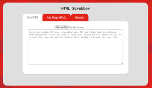 Screenshot of the HTML Scrubber app