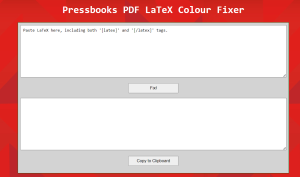 Screenshot of Pressbooks PDF LaTeX Fixer main window