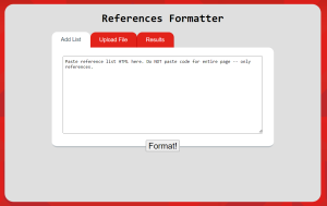 Screenshot of ReferencesFormatter main window