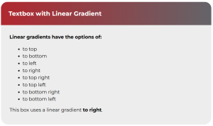 Linear gradient textbox