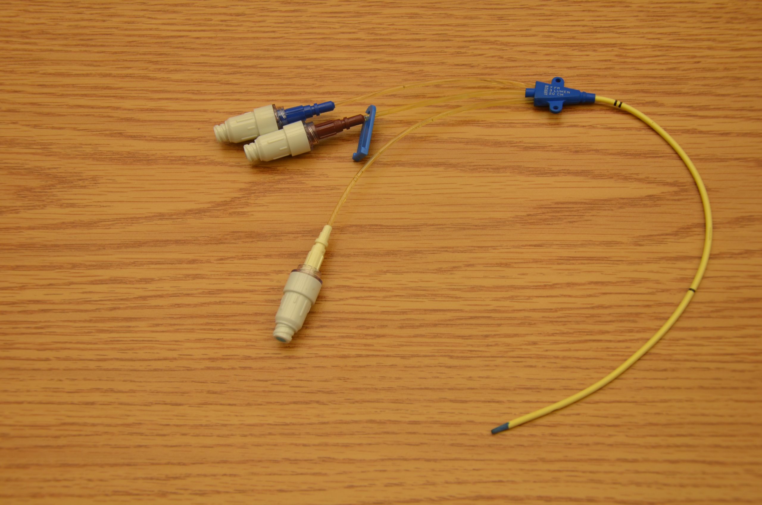 Central venous catheter (CVC) with three lumens