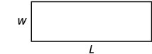 Horizontal rectangle. Letter W on the left side. Letter L on the bottom side.