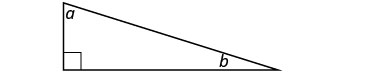 Right Angle Triangle with the letter A in the top-left corner and the letter B in the lower-right corner. Right angle is lower-left.