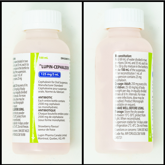 Image of cephalexin bottle