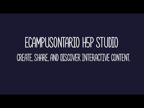 Vignette pour l’élément incorporé « Introduction à eCampusOntario H5P Studio »