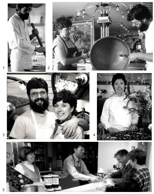 Collage de cinq photos en noir et blanc de Jacki et Ron Mancini. Description de l’image complète liée au bas de ce chapitre.