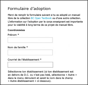 Formulaire d’adoption d’un manuel libre