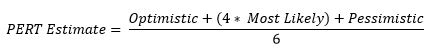Equation for PERT Estimate.