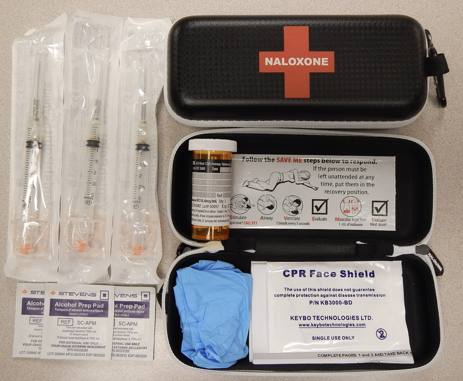 Naloxone kit supplies