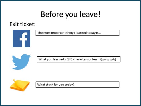 Example of Exit Ticket