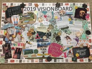 An example of a hand made vision board