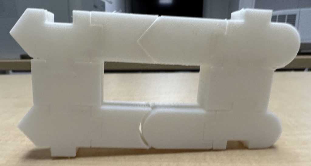 Front view of the 3D printed DNA to RNA translation.