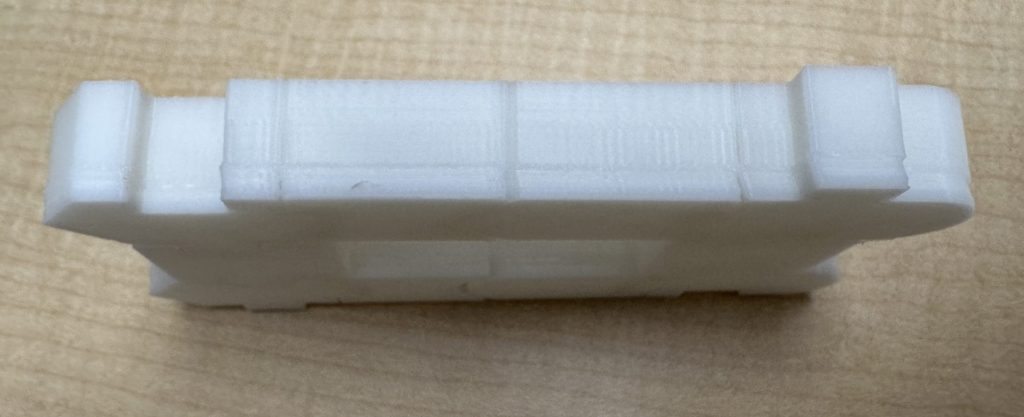 Side view of the 3D printed DNA to RNA translation from the top.