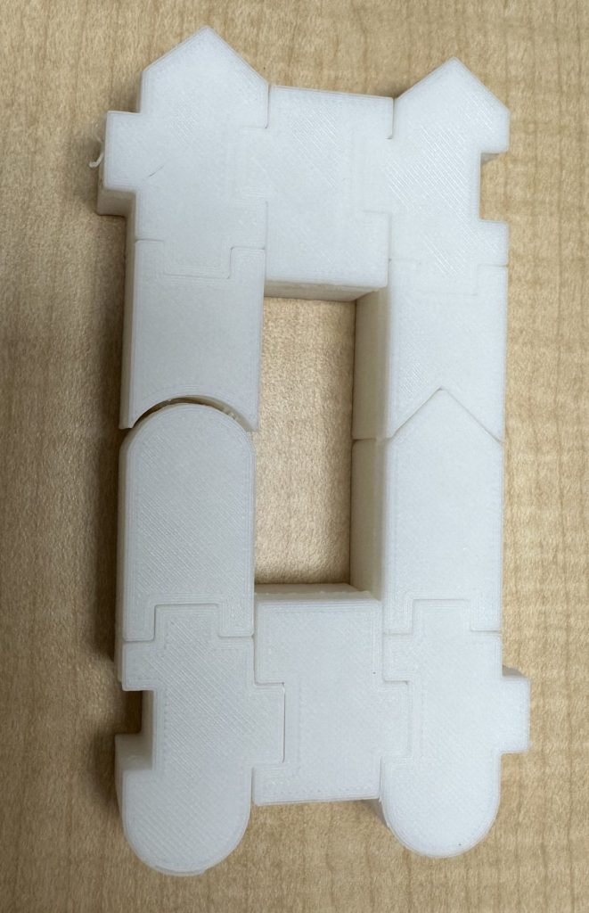 Top view of the 3D printed DNA to RNA translation.