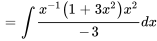 =int (x^-1(1+3x^2) x^2)/-3 dx