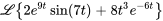 \mathcal{L}{2e^(9t)sin(7t)+8t^3 e^(-6t)}