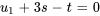 u_1+3s-t=0