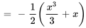 =-1/2(x^3/3+x)