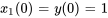 x_1(0)=y(0)=1